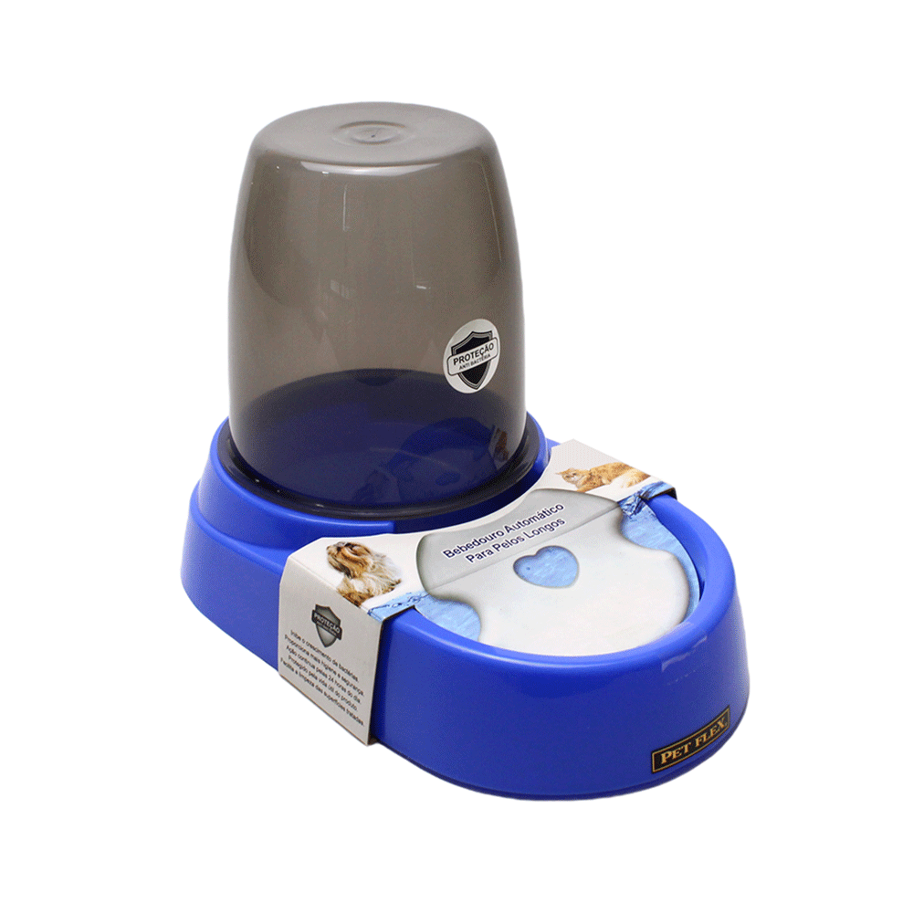 Bebedouro Automático Pelo Longo Pet Flex Azul