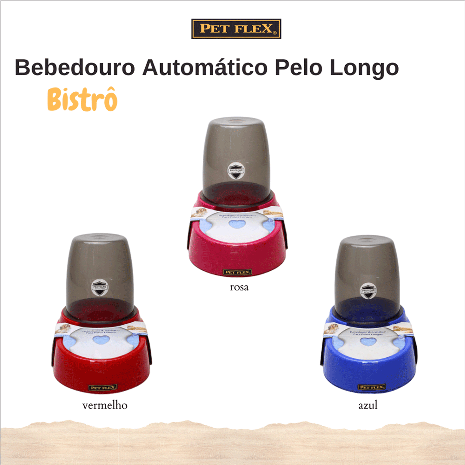 Bebedouro Automático Pelo Longo Pet Flex cores