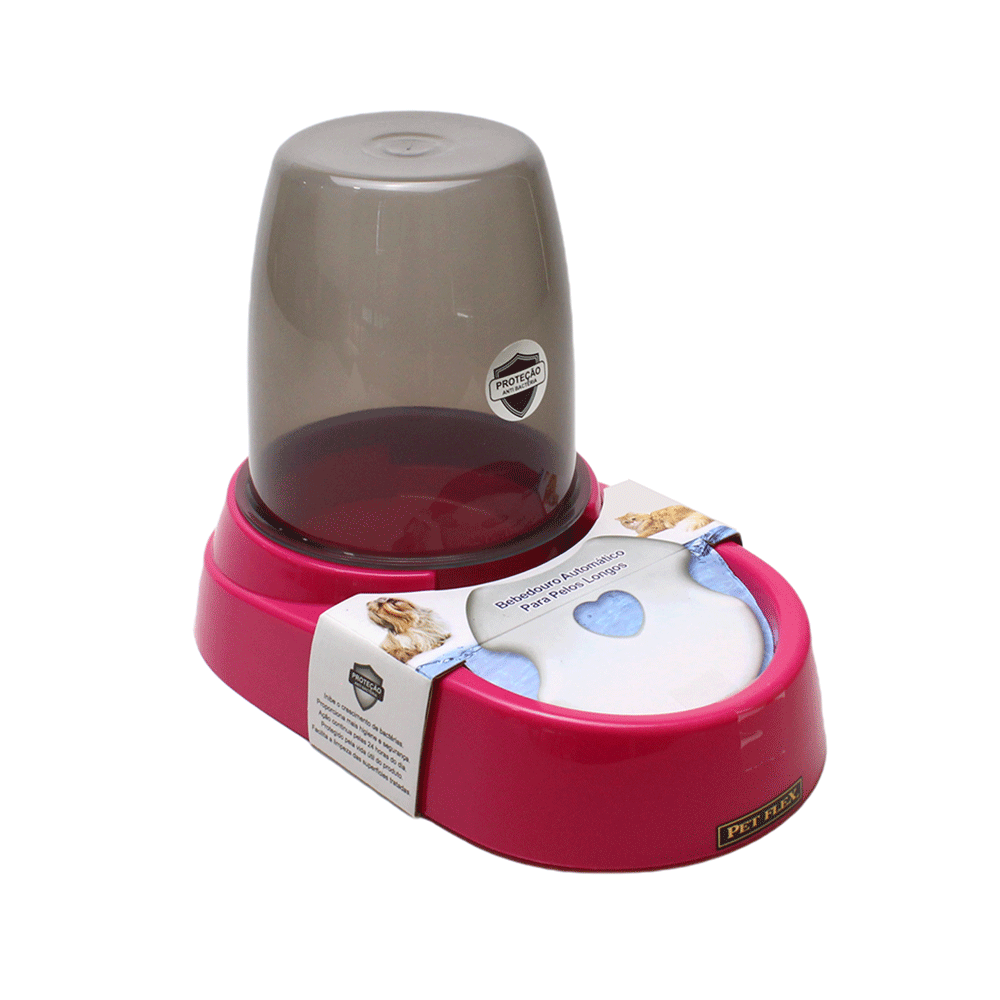 Bebedouro Automático Pelo Longo Pet Flex Rosa