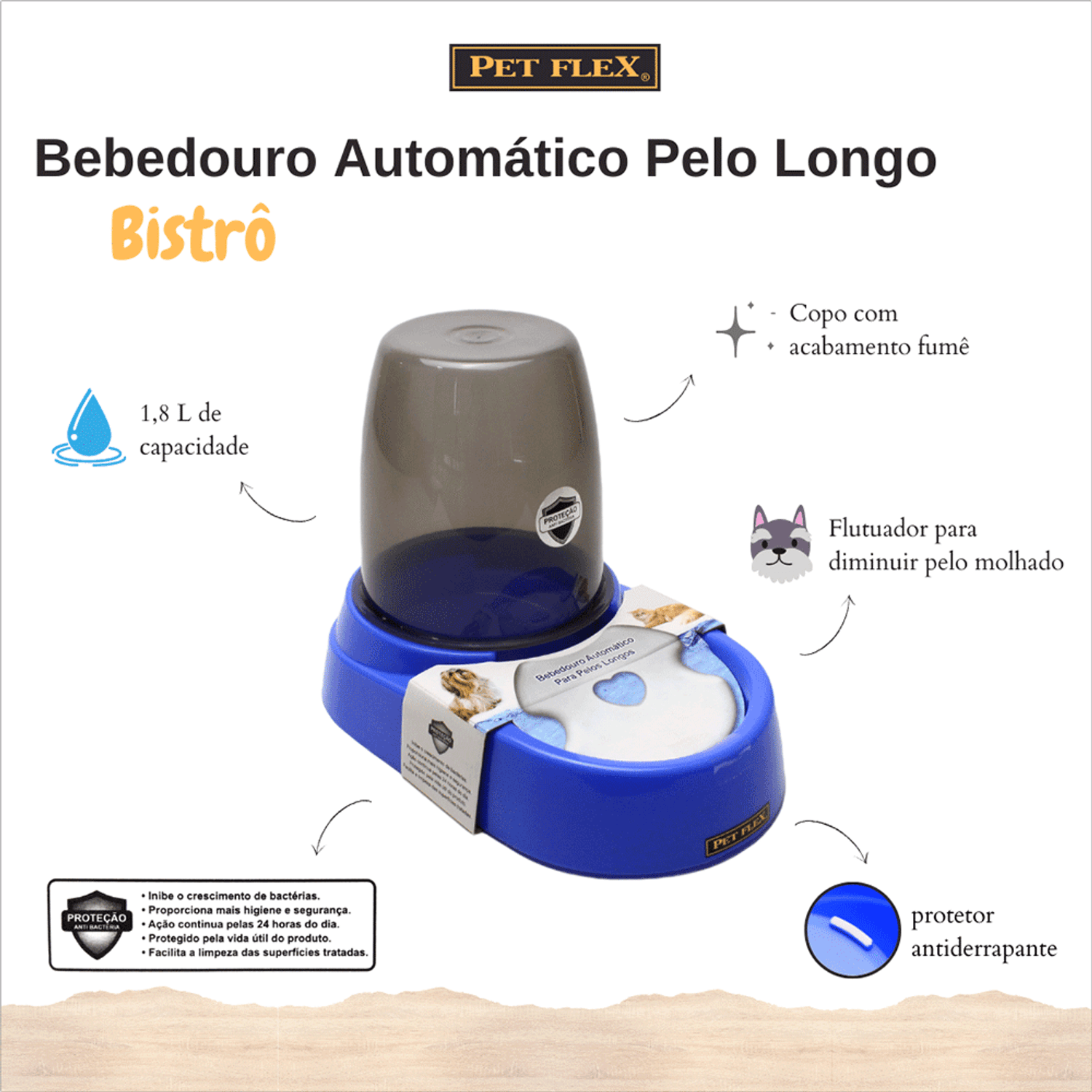 Bebedouro Automático Pelo Longo Pet Flex  detalhes