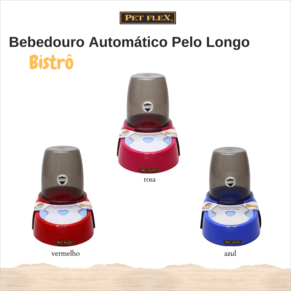 Bebedouro Automático Pelo Longo Pet Flex Vermelho