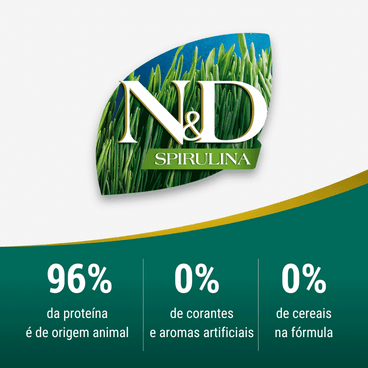 Ração N&D Spirulina Cães Adultos Medium e Maxi Cordeiro características