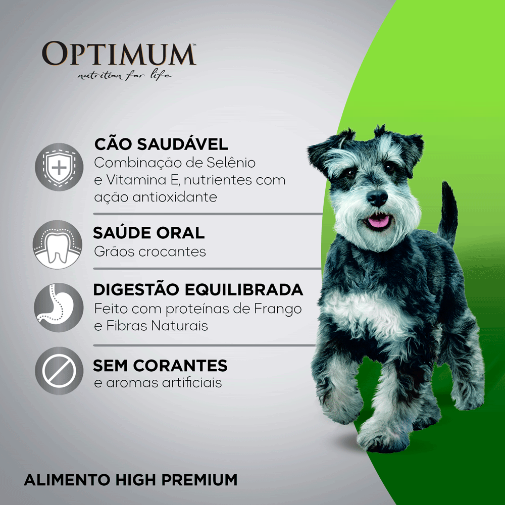 Ração Optimum para Cães Adultos Raças Pequenas e Minis Frango e Arroz