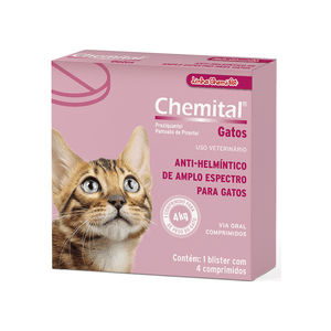 Chemital Anti-helmíntico para Gatos - 4 comprimidos