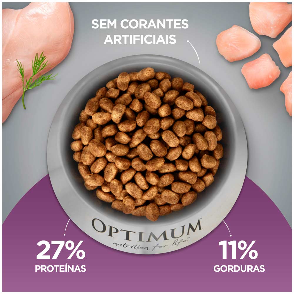 Ração Optimum para Cães Filhotes Raças Pequenas e Minis Frango e Arroz