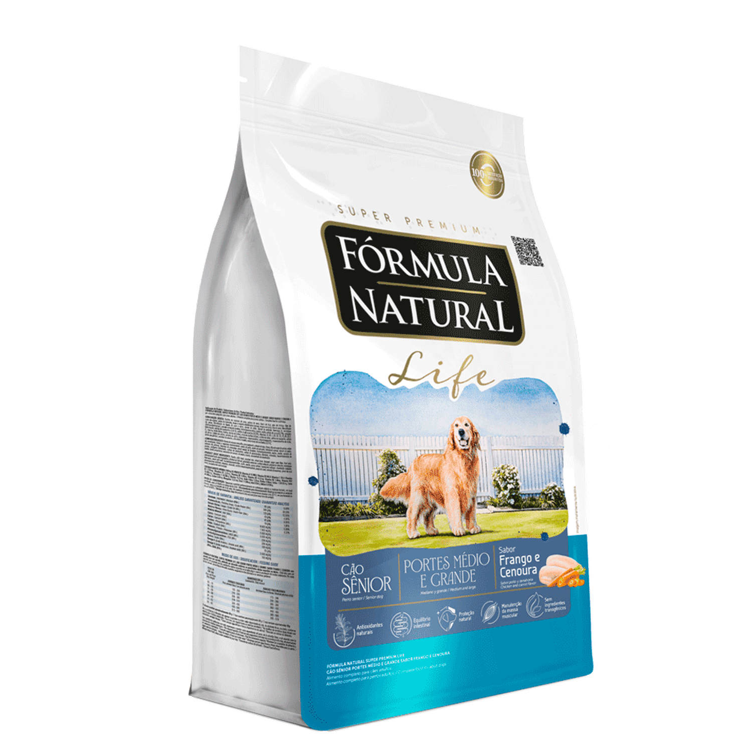 Ração Fórmula Natural Life Cães Sênior Raças Médio e Grande 15kg