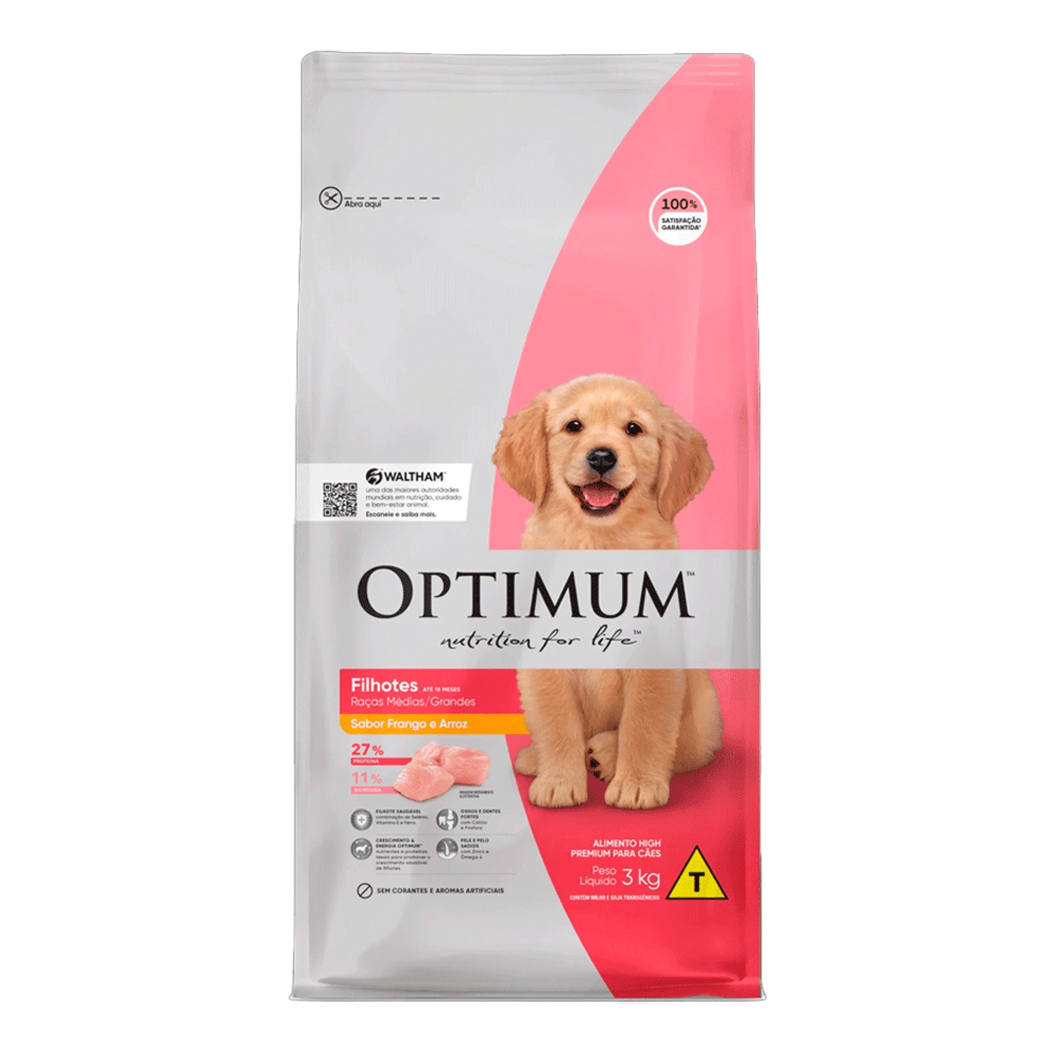 Ração Optimum para Cães Filhotes Raças Médias e Grandes Frango e Arroz 3kg