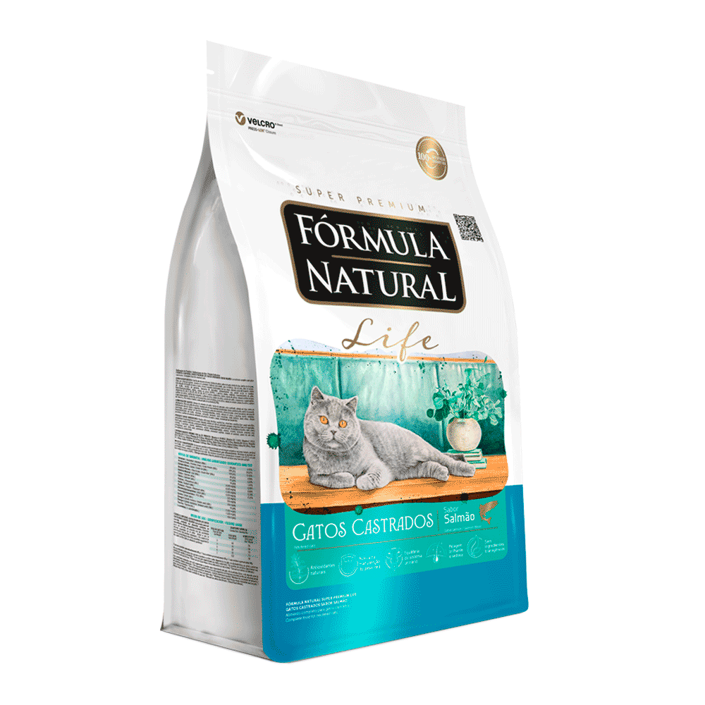 Ração Fórmula Natural Life Gatos Castrados Salmão