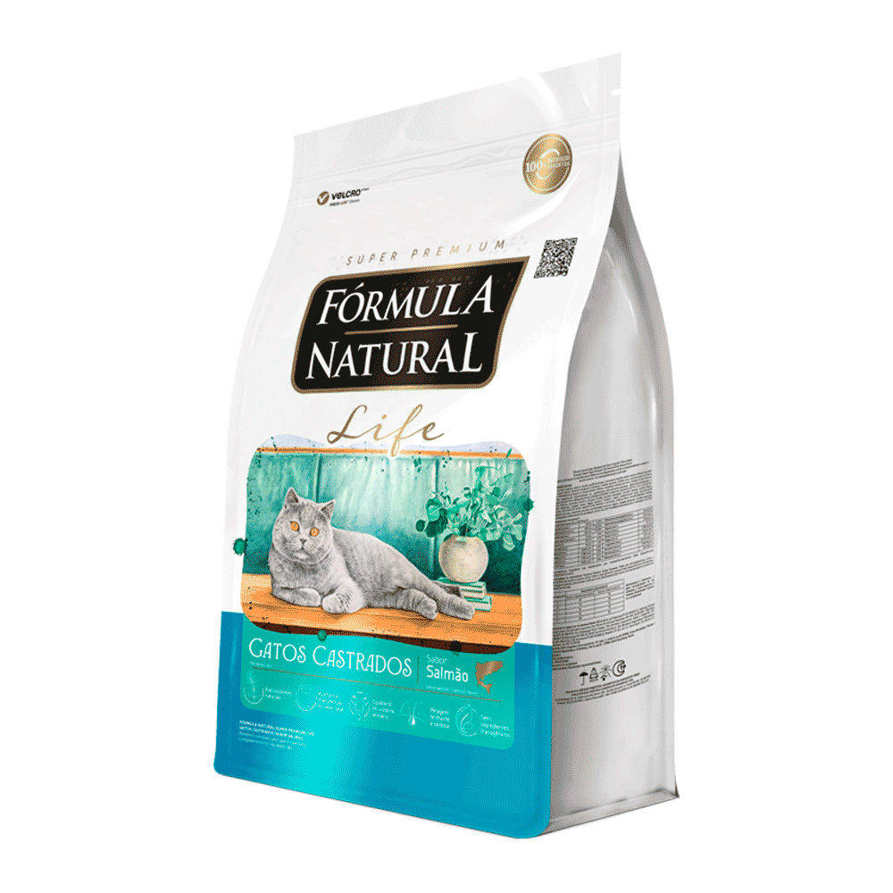 Ração Fórmula Natural Life Gatos Castrados Salmão
