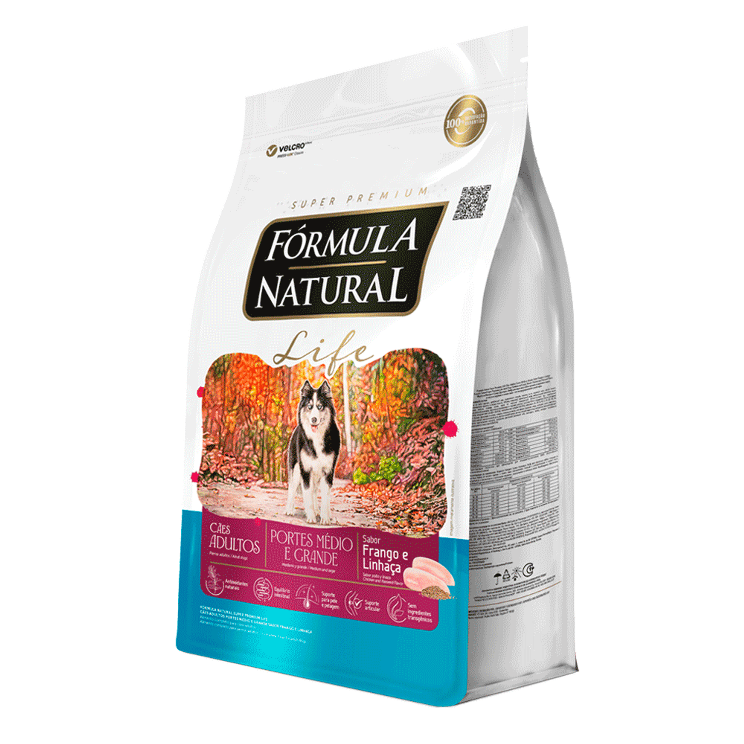 Ração Fórmula Natural Life Cães Adultos Médio e Grande 15kg lateral