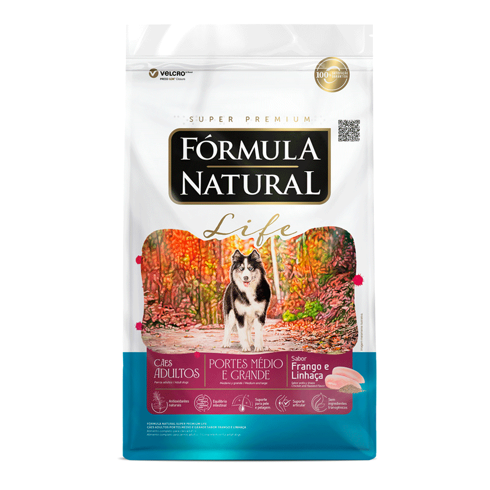 Ração Fórmula Natural Life Cães Adultos Médio e Grande