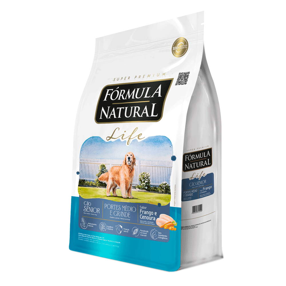 Ração Fórmula Natural Life Cães Sênior Raças Médio e Grande