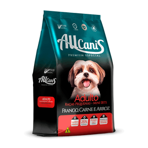 Ração Allcanis Cães Adultos Raças Pequenas Frango Carne e Arroz - 15 kg