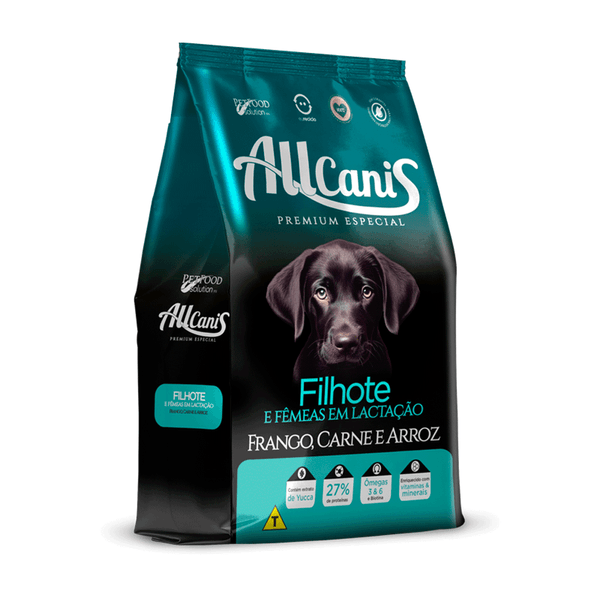 Ração Allcanis Cães Filhotes e Lactantes Frango Carne e Arroz 15 kg