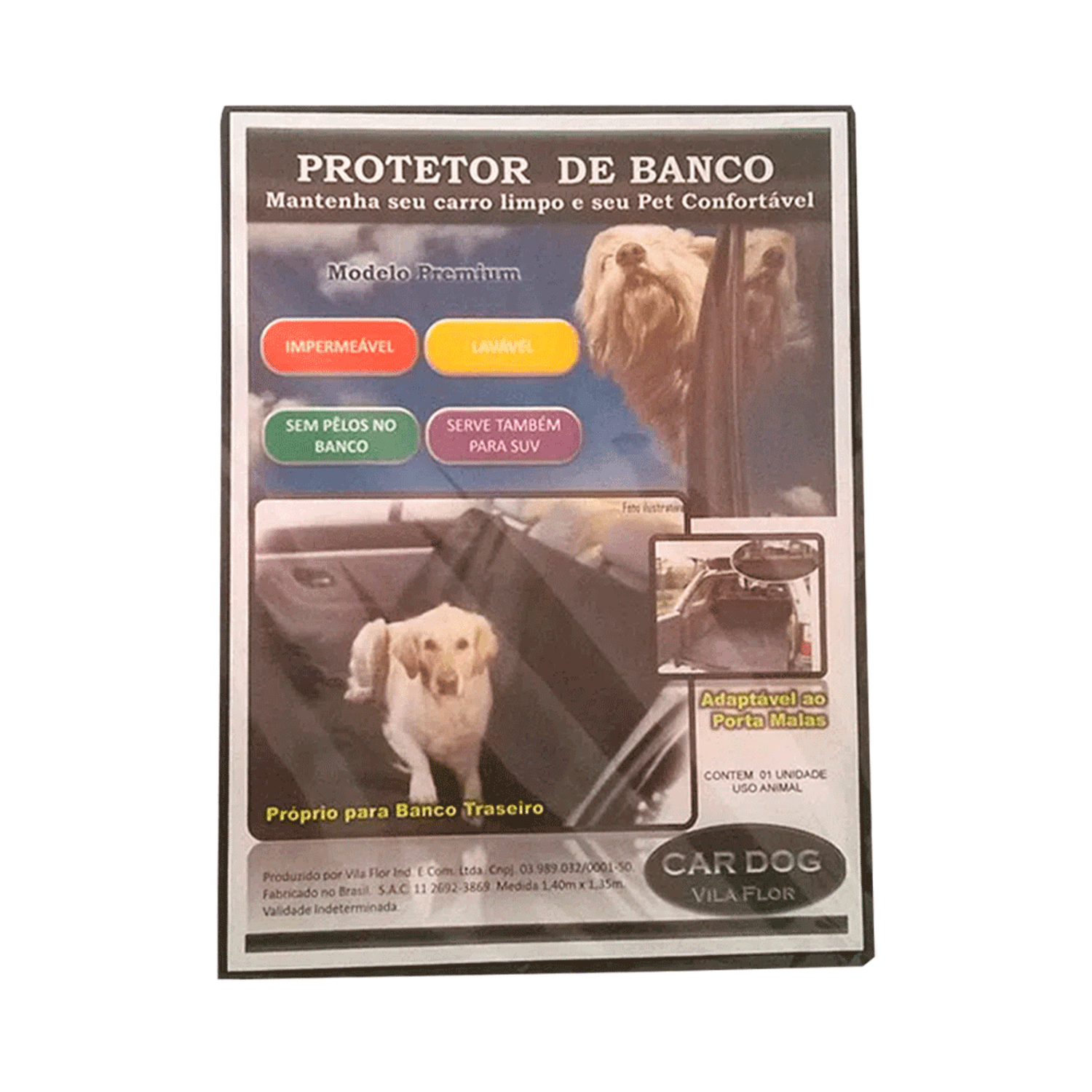 Embalagem Capa para Banco de Carro Xadrez Amarela Vila Flor