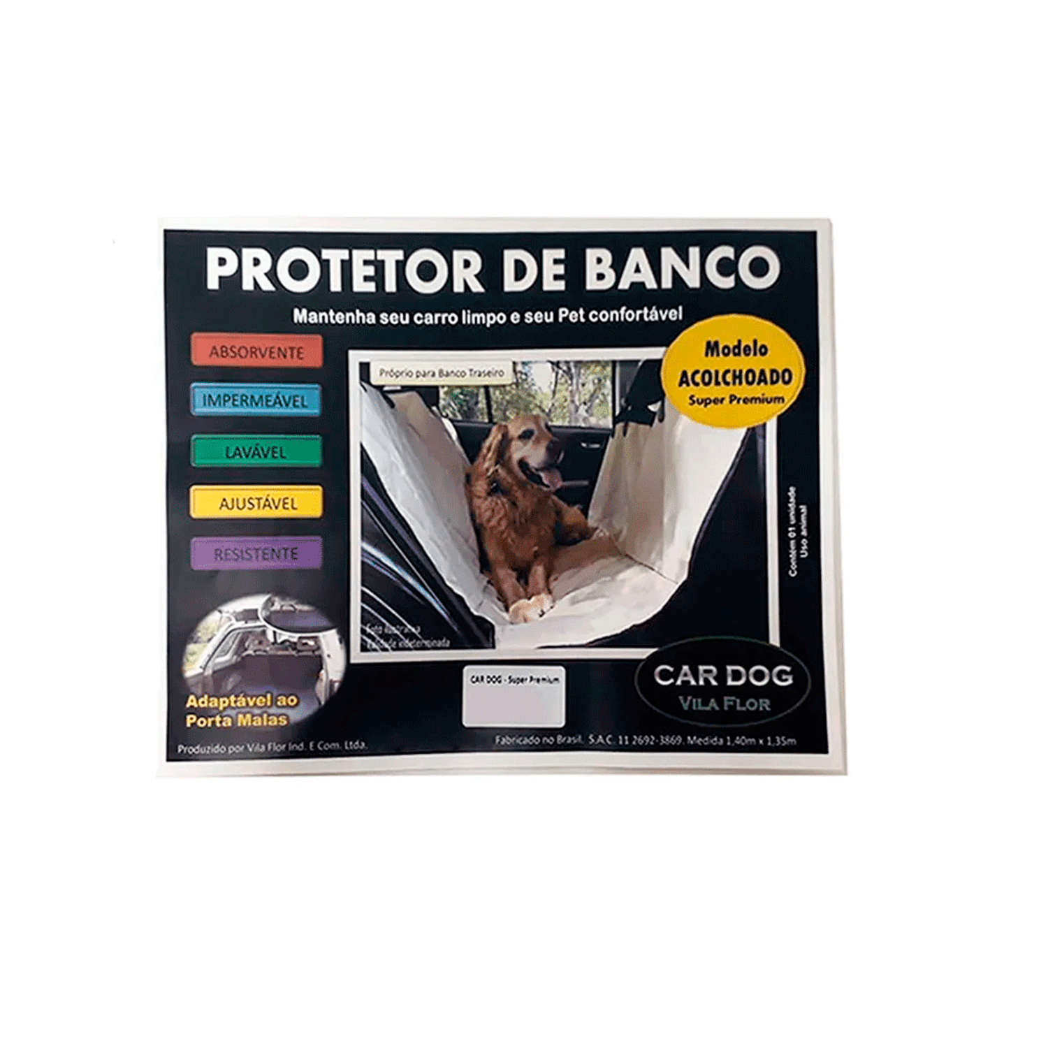 Capa para Banco de Carro Super Premium Marinho Vila Flor