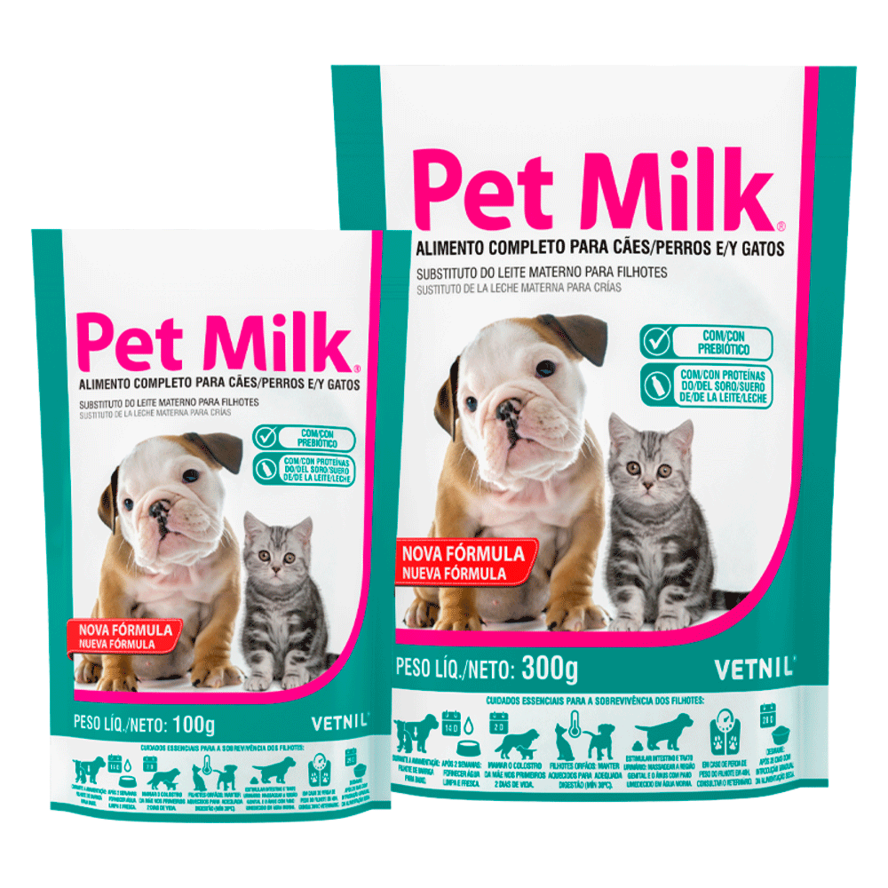 Pet Milk Vetnil – Leite Substituto para Filhotes de Cães e Gatos