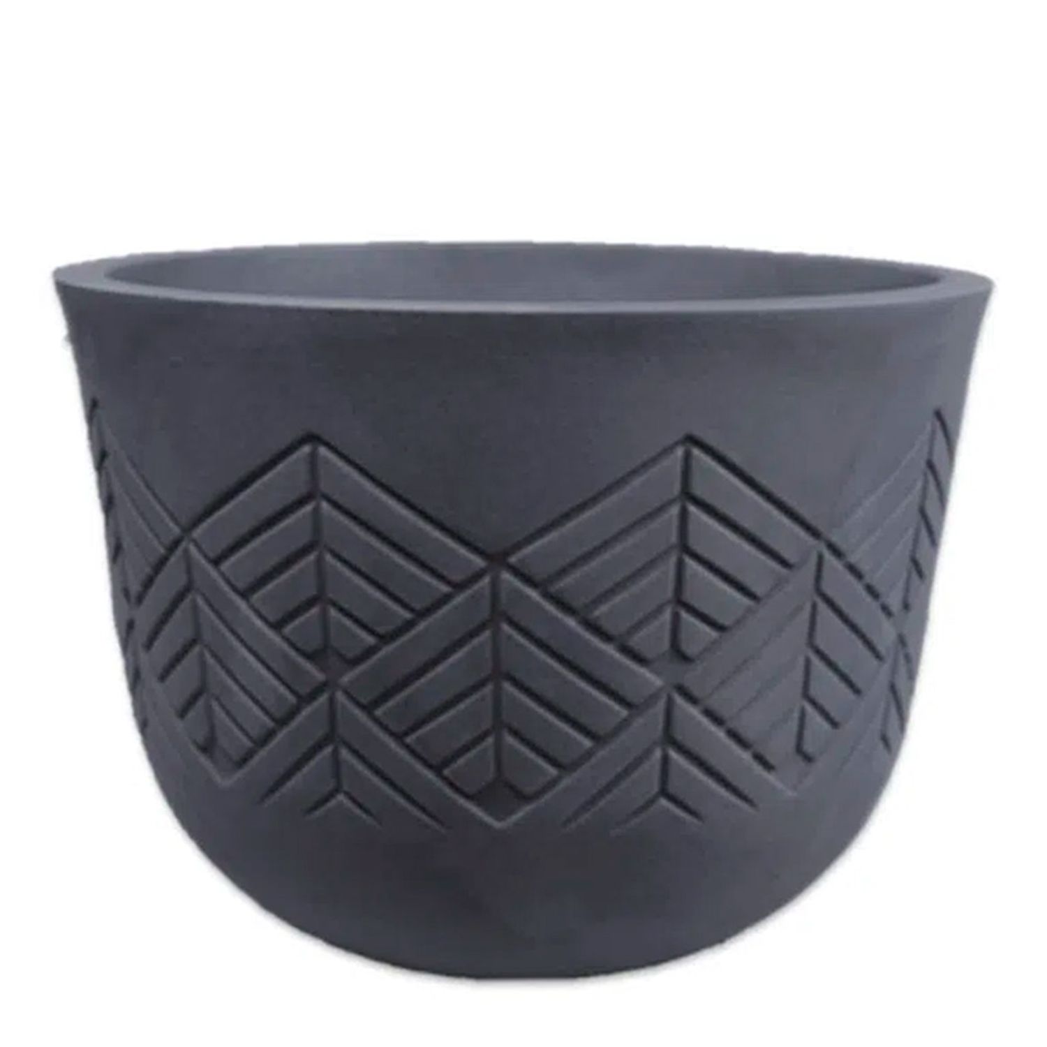 Vaso Tribo Redondo Japi Preto Ardósia 52 cm