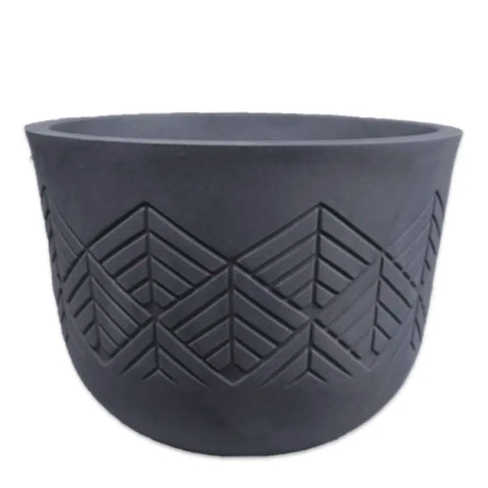 Vaso Tribo Redondo Japi Preto Ardósia
