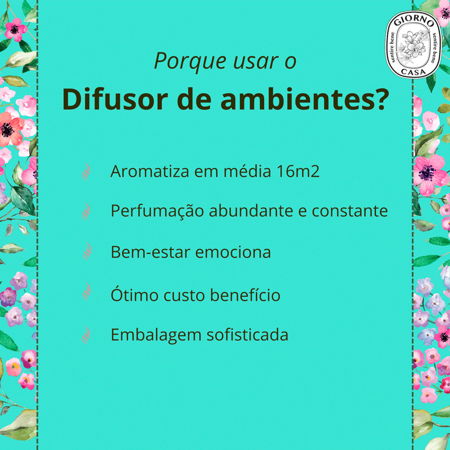 Benefícios do Difusor de Ambientes Giorno Casa Verbena