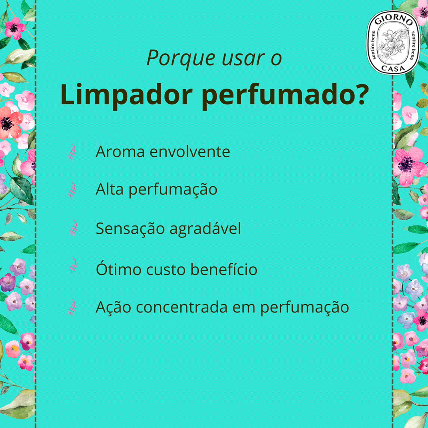 Benefícios do Limpador Concentrado de Superfície Giorno Casa Verbena