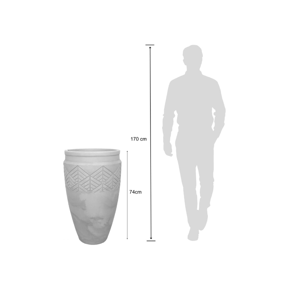 Vaso Tribo Cilíndrico Japi Preto Ardósia | Cobasi