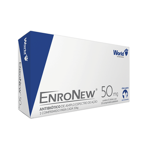 EnroNew 50mg Antibiótico para Cães e Gatos - 10 comprimidos