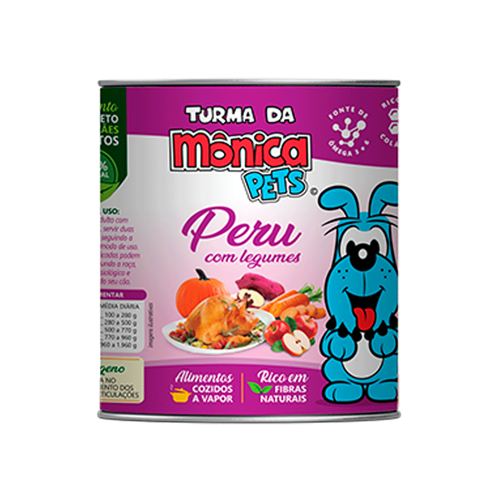 Ração Úmida Turma da Mônica Cães Peru com Legumes