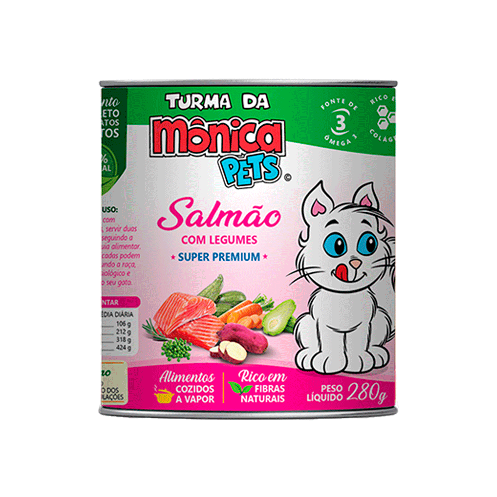 Ração Úmida Turma da Mônica Gatos Salmão com Legumes