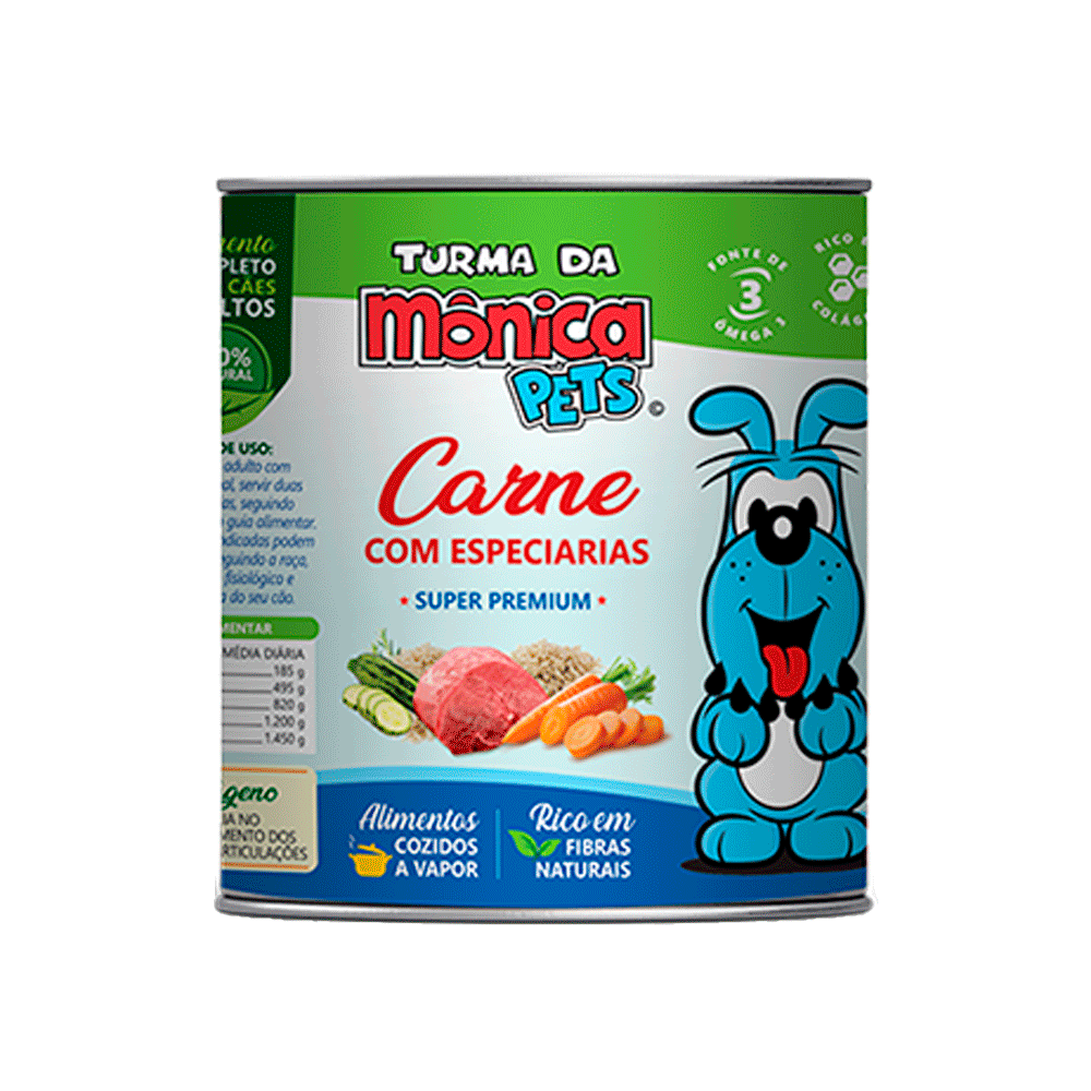 Ração Úmida Turma da Mônica Cães Carne com Especiarias