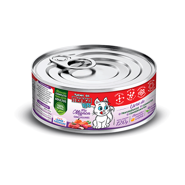 Ração Úmida Turma da Mônica Gatos Filé Mignon com Legumes 120 g