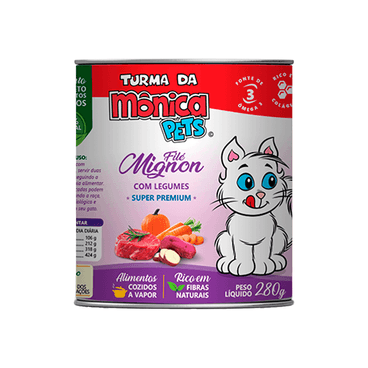 Ração Úmida Turma da Mônica Gatos Filé Mignon com Legumes 280g