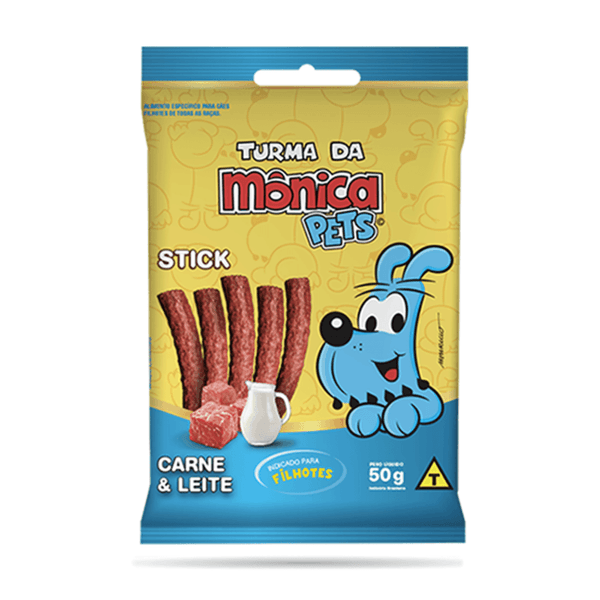 Petisco Stick Turma da Mônica Cães Filhotes Carne e Leite 50g