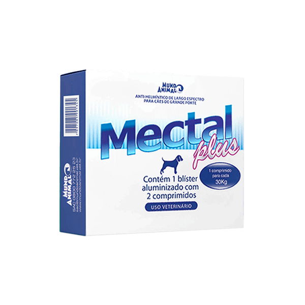 Mectal Plus Cães 30kg Mundo Animal 4 comprimidos