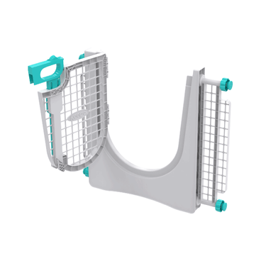 Portão de Segurança Keepo Plast Pet Cinza e Azul Tiffany lateral aberto