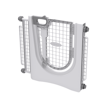 Portão de Segurança Keepo Plast Pet Cinza e Taupe lateral fechado