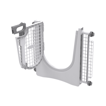 Portão de Segurança Keepo Plast Pet Cinza e Taupe lateral aberto