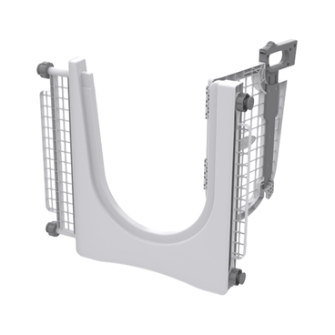 Portão de Segurança Keepo Plast Pet Cinza e Taupe lateral aberto