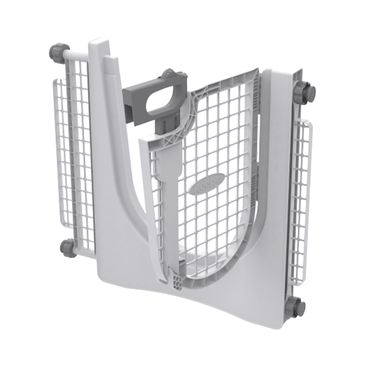 Portão de Segurança Keepo Plast Pet Cinza e Taupe lateral aberto