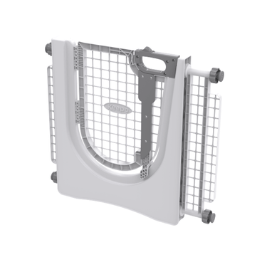 Portão de Segurança Keepo Plast Pet Cinza e Taupe lateral fechado