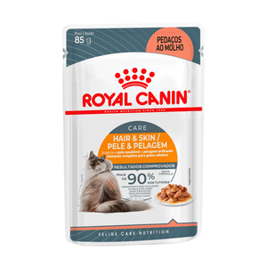 Ração Úmida Royal Canin Sachê Hair e Skin Gatos Adultos - 85g