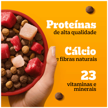 Ração Pedigree Cães Filhotes Carne Frango e Cereais 10,1kg proteínas