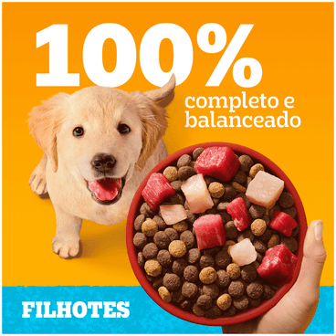 Ração Pedigree Cães Filhotes Carne Frango e Cereais 10,1kg 100% balanceado