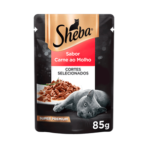 Ração Úmida Sheba Gatos Adultos Sachê Carne ao Molho - 85 g