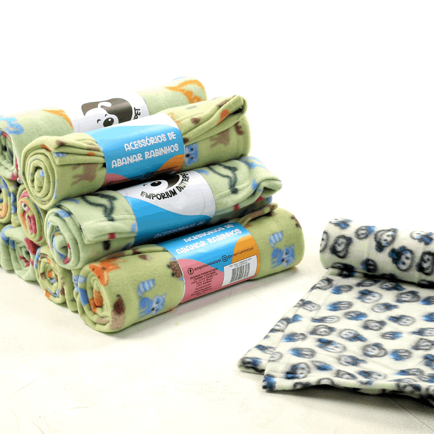 Cobertor-Soft-Emporium-Distripet-Verde-Sortido-Detalhes