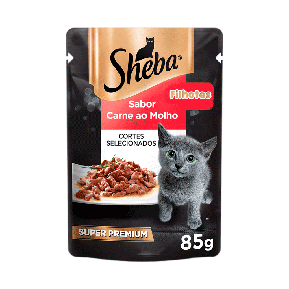 Ração Úmida Sheba Gatos Filhotes Sachê Carne ao Molho