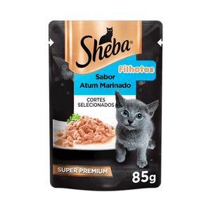 Ração Úmida Sheba Gatos Filhotes Sachê Atum Marinado - 85 g