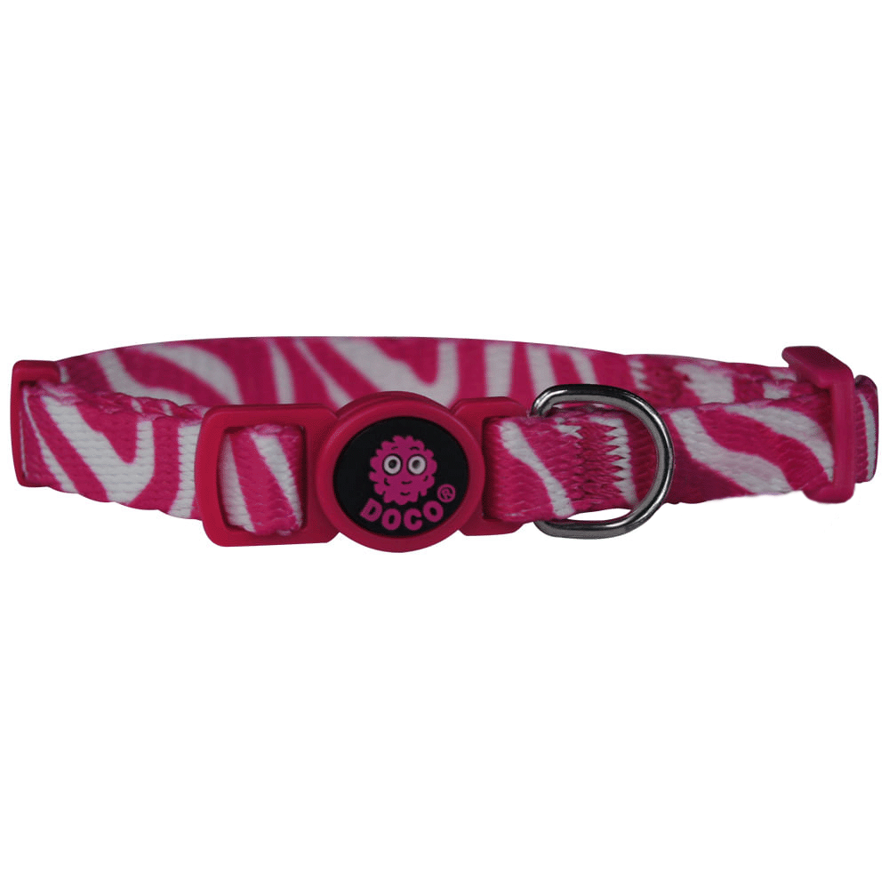 Coleira para Gatos Doco Zebra Rosa