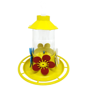 Bebedouro para Beija-Flor com Bandeja e Poleiro Amarelo Animalíssimo - Único