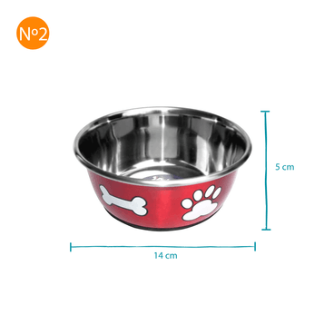 Comedouro Metálico Vermelho Jambo medidas n2